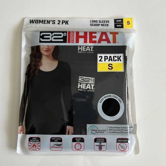 32 Degrees Ladies' Heat Long Sleeve Scoop Neck Tee, 2-pack - Picture 2 of 4